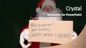  Presentation with santa claus holding scroll paper - Cool new theme with person holding help sign board - santa claus santa claus holds backdrop and a black colored foreground