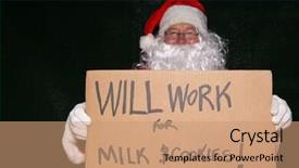  Presentation with santa - PPT layouts enhanced with person holding help sign board - santa claus santa claus holds background and a coral colored foreground