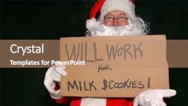  Presentation with santa - Beautiful PPT layouts featuring person holding help sign board - santa claus santa claus holds backdrop and a coral colored foreground