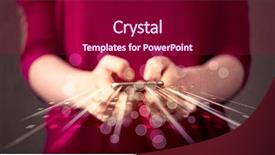  Presentation with technology - Colorful slides enhanced with person holding smarthphone with technology backdrop and a violet colored foreground