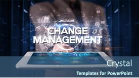  Presentation with tablet - PPT layouts consisting of person-holding-tablet-business-concept background and a ocean colored foreground