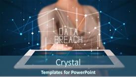  Presentation with security - Slide set featuring person-holding-tablet-security-concept background and a  colored foreground