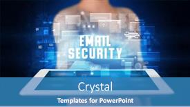  Presentation with security - Presentation having person-holding-tablet-security-concept background and a teal colored foreground