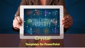  Presentation with security - Slides consisting of person-holding-tablet-security-concept background and a tawny brown colored foreground