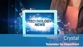  Presentation with technology - Slides with person-holding-tablet-technology-concept background and a teal colored foreground