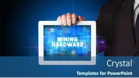  Presentation with technology - PPT layouts featuring person-holding-tablet-technology-concept background and a ocean colored foreground