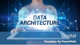  Presentation with tablet - PPT layouts with person-holding-tablet-technology-concept background and a teal colored foreground