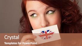  Presentation with lips - Presentation with person holding uk flag lips background and a coral colored foreground