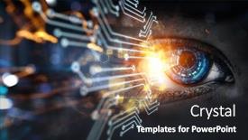  Presentation with scanning - Amazing presentation having iris scan - person identification and scanning mixed backdrop and a dark gray colored foreground