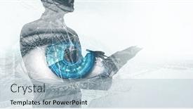  Presentation with scanning - Amazing slide set having person-identification-and-scanning-mixed backdrop and a light blue colored foreground