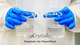  Presentation with beakers - Presentation theme featuring person-in-a-lab-coat background and a lemonade colored foreground