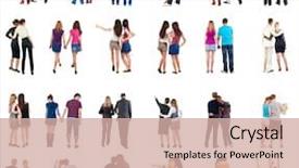  Presentation with moving - PPT theme having person isolated over white background background and a soft green colored foreground