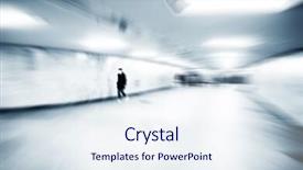  Presentation with city of los angeles ca - Audience pleasing theme consisting of person lost in the rush backdrop and a sky blue colored foreground