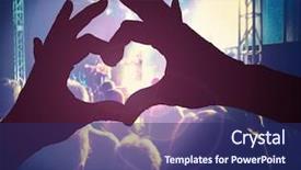  Presentation with hands heart - Slides with person making a heart shape background and a navy blue colored foreground