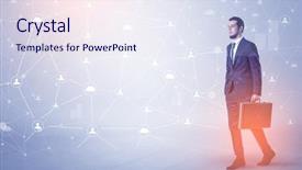  Presentation with lonely - Presentation consisting of person net connection - linking people concept with lonely background and a sky blue colored foreground