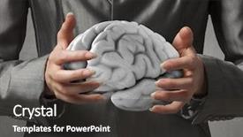  Presentation with mind - Presentation theme having person of great mind mixed background and a dark gray colored foreground