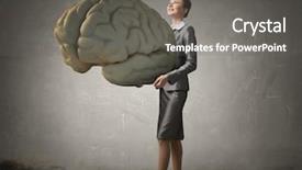  Presentation with coal mining great wheel - PPT theme featuring person of great mind mixed background and a gray colored foreground