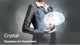  Presentation with mind - Beautiful PPT theme featuring person of great mind backdrop and a dark gray colored foreground