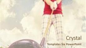  Presentation with filter - Beautiful PPT layouts featuring person playing golf as seen through a wide angle lens toned with a retro vintage instagram like filter app or action backdrop and a cream colored foreground
