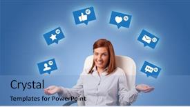  Presentation with social media - Audience pleasing slide deck consisting of person playing with social media backdrop and a light blue colored foreground
