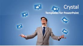  Presentation with social media - Cool new theme with person playing with social media backdrop and a teal colored foreground