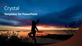  Presentation with running person - Presentation theme featuring person-running-by-the-ocean background and a ocean colored foreground