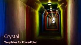  Presentation with achievement - Cool new presentation with person-silhouetted-silhouette-walking-through backdrop and a wine colored foreground