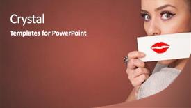  Presentation with disable person empowerment - PPT theme consisting of person smiling with a card background and a  colored foreground