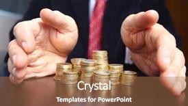  Presentation with us coins - Slide set consisting of person spending money - businessman with coins background and a  colored foreground