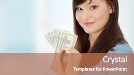  Presentation with teen bully - Amazing theme having person spending money - teen woman with dollars backdrop and a  colored foreground