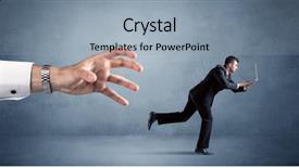  Presentation with terrarium miniature botanical horticulture grow - Slides featuring person tie briefcase - young miniature businessman running background and a light blue colored foreground