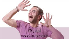  Presentation with breaking free - Presentation theme featuring person trapped behind a glass background and a coral colored foreground