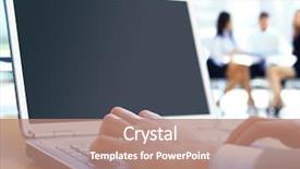  Presentation with modern - Colorful presentation theme enhanced with person typing on a modern backdrop and a coral colored foreground