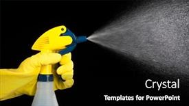  Presentation with chemicals - Audience pleasing theme consisting of person-uses-a-hand-held backdrop and a black colored foreground