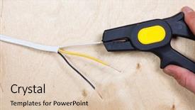  Presentation with cables wires electric wireing - Amazing slides having person uses an automatic wire backdrop and a lemonade colored foreground