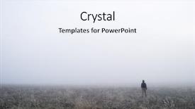  Presentation with noise - Audience pleasing PPT layouts consisting of person walking in the fog disappearing into the distance contains noise at full size backdrop and a sky blue colored foreground
