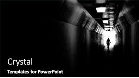  Presentation with tunnel - Theme consisting of person-walking-through-a-tunnel background and a black colored foreground
