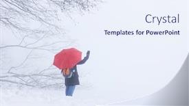  Presentation with foggy - Cool new PPT layouts with person-waving-into-foggy-scene backdrop and a sky blue colored foreground