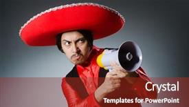  Presentation with hat - Slide deck featuring wild wild west announcement - person wearing sombrero hat background and a tawny brown colored foreground