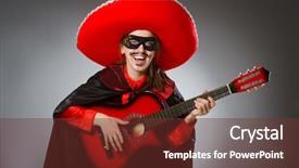  Presentation with hat - Colorful presentation design enhanced with person-wearing-sombrero-hat backdrop and a tawny brown colored foreground