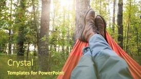  Presentation with trekking - Audience pleasing theme consisting of person-wearing-trekking-pants backdrop and a tawny brown colored foreground