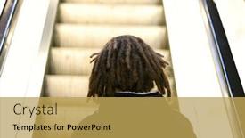  Presentation with person cry - Amazing presentation design having person-with-dreads-going-up backdrop and a yellow colored foreground