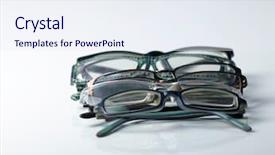  Presentation with visual impairment - PPT theme with person with visual impairment background and a sky blue colored foreground