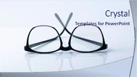  Presentation with visual impairment - Audience pleasing PPT theme consisting of person with visual impairment backdrop and a sky blue colored foreground