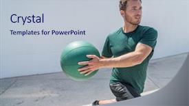  Presentation with strength - Beautiful PPT theme featuring person working out doing lung backdrop and a lemonade colored foreground