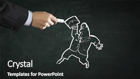  Presentation with media image - PPT layouts featuring personages - cartoon image of business personage background and a dark gray colored foreground