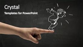  Presentation with media image - Slide set consisting of personages - cartoon image of business personage background and a dark gray colored foreground