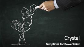  Presentation with media image - PPT theme having personages - cartoon image of business personage background and a dark gray colored foreground