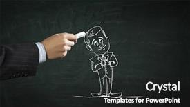  Presentation with media image - PPT layouts having personages - cartoon image of business personage background and a dark gray colored foreground