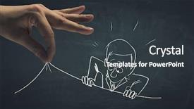  Presentation with media image - Cool new theme with personages - cartoon image of business personage backdrop and a dark gray colored foreground